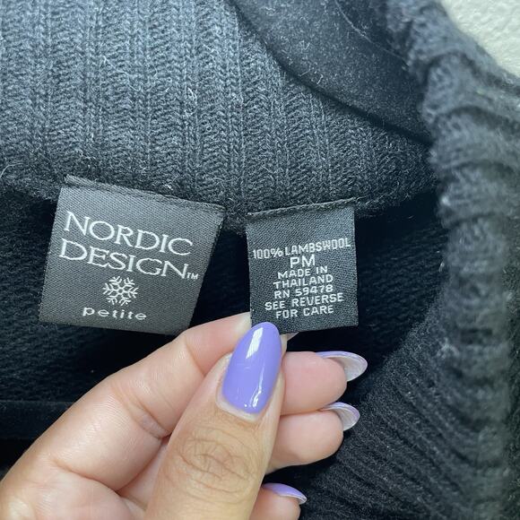 Nordic Design 100 % Lambswool Sweater Women Petite Medium Cardigan Zip Fair Isle - Picture 4 of 7